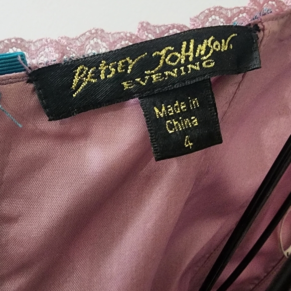 Betsey Johnson evening dress size 4 turquoise and pink - Picture 3 of 4